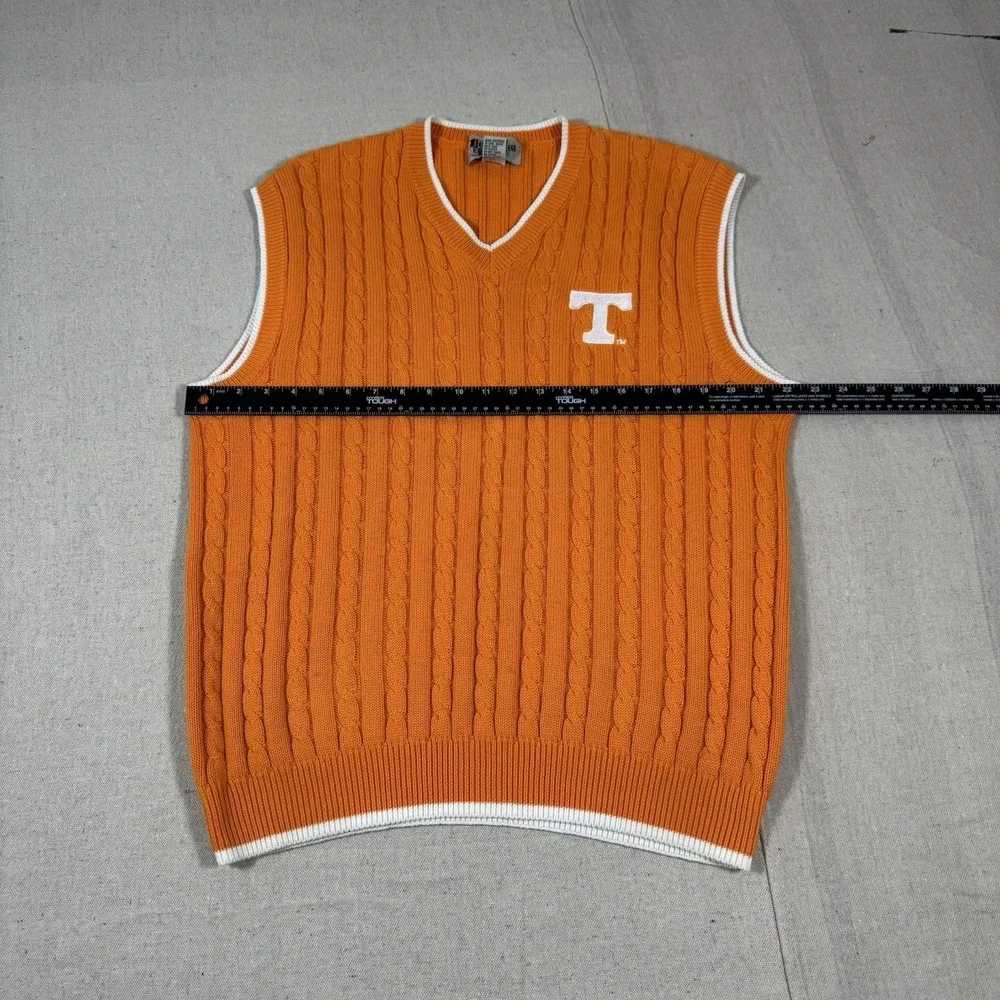 VTG‎ Joe College Sports Tennessee Volunteers Cable Knit Sweater Vest Mens Large